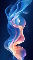 Colorful abstract waves gracefully flowing through a dark background with a magical sparkly effect photo