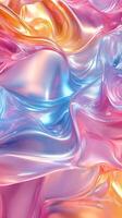 Colorful abstract wave patterns in vibrant hues of pink, blue, and yellow create a stunning visual effect photo