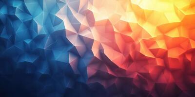 Abstract geometric patterns display vibrant colors transitioning from blue to orange in a striking design photo