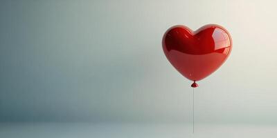 Heart-shaped balloon floating against a plain backdrop evokes feelings of love and celebration photo