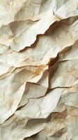 Textured crumpled paper showcasing intricate folds and creases in natural light photo
