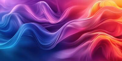 Colorful waves of abstract fluid art with vibrant tones creating a mesmerizing pattern in a digital composition photo