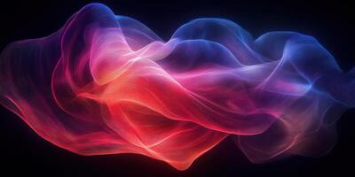 Colorful abstract waves created with digital art techniques showcasing fluid motion and vibrant hues in a dark background photo