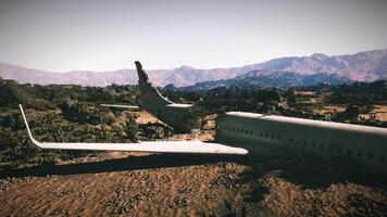 Plane wreckage in remote area after devastating crash among mountains video