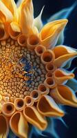 Sunflower close-up showcasing intricate petal details and vibrant colors during sunny daylight hours photo
