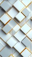 Geometric pattern with white and gold elements creating a modern and sleek design aesthetic photo