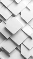 Abstract arrangement of white geometric shapes creating an artistic textured background for modern design photo
