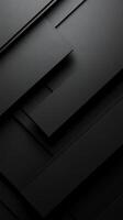 Textured black layers create a dynamic geometric composition in minimalist design on a modern background photo