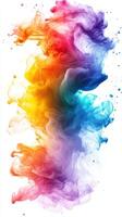 Colorful abstract smoke swirl blended with vibrant hues creating a striking visual effect in a serene atmosphere photo