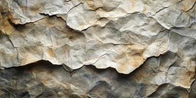 Crumpled paper texture showcasing shades of beige and brown with intricate folds and creases in a detailed close-up photo