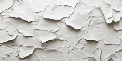 Crumpled white paper texture with uneven surface creating a layered effect photo