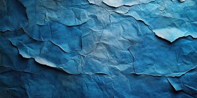 Crumpled blue paper texture used for artistic backgrounds and designs enhancing visual appeal photo