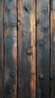 Natural wooden planks with a rustic finish in shades of brown and black create a warm and inviting background photo