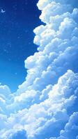 Fluffy clouds illuminated by the sun create a serene and vibrant sky during a clear day photo