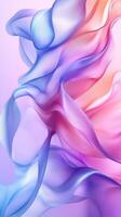 Colorful flowing fabric creates a mesmerizing pattern with shades of pink, purple, and blue in a soft and dreamy display photo