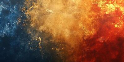 Abstract art with a blend of blue, orange, and red hues creating a dynamic visual effect in a textured backdrop photo