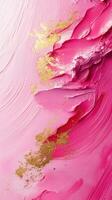 Vibrant pink texture with golden accents showcasing fluid art techniques and creative expression photo