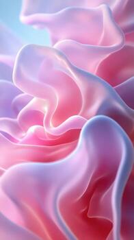 Flowing fabric in shades of pink creates a dreamy, soft texture under gentle lighting photo