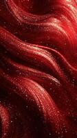 Bright red shimmering waves with sparkling details flow elegantly through the frame in a captivating and vibrant display photo