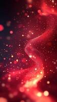 Swirling red particles create a mesmerizing abstract pattern in a dark backdrop with shimmering lights photo