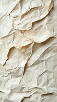 Crumpled beige paper background showcasing texture and depth in artistic design photo