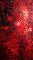 Vibrant red textured surface with cracks creating an expressive backdrop for artistic designs and projects photo