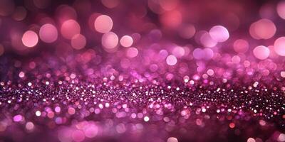 Colorful bokeh lights create a magical atmosphere with pink and purple hues during an evening gathering photo
