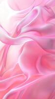 Delicate pink fabric drapes elegantly, creating a soft and dreamy atmosphere in a serene setting photo