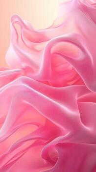 Vibrant pink fabric flowing gracefully with soft light highlighting its texture and movement photo