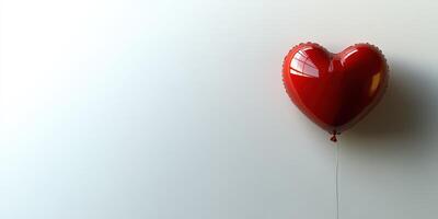 Heart-shaped balloon floating against a simple background in a bright and cheerful atmosphere photo