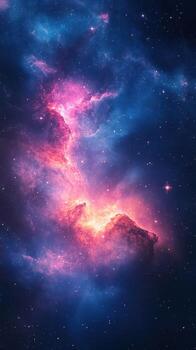 Galaxy formation in vibrant colors showcasing cosmic gas and dust in the vast universe photo