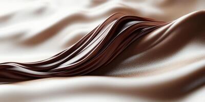 Rich brown fabric drapes elegantly, creating soft waves and folds in a warm, inviting setting illuminated by soft light photo