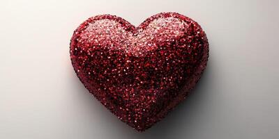 Glittering red heart shape symbolizes love and romance for special occasions and celebrations photo