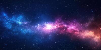 Vibrant cosmic nebula bursting with colors in the night sky beyond Earth photo