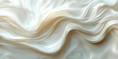 Elegant white fabric drapes flowing smoothly in soft waves with a gentle sheen photo