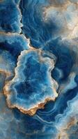 Intricate blue agate stone with waves and patterns captured in natural light during midday photo