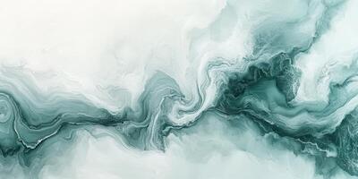 Swirling green and white abstract texture with fluid patterns creating a calming visual effect photo