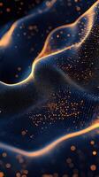 Digital waves of light and color create a mesmerizing abstract landscape at night photo