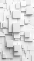 Abstract composition of overlapping white squares creating a modern three-dimensional effect in a minimalist style photo