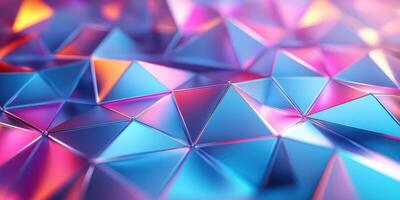 Vibrant geometric patterns create a colorful abstract surface in blue, pink, and purple hues during a creative design showcase photo