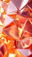 Abstract orange and reflective triangular shapes create a stunning visual composition in this artistic display photo