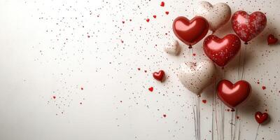 Heart-shaped balloons create a festive atmosphere for celebrations and special occasions photo
