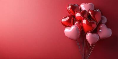 Heart-shaped balloons create a romantic atmosphere for celebrations or events symbolizing love and affection photo