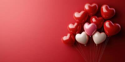 Heart-shaped balloons in various shades create a romantic atmosphere for celebrations and events photo