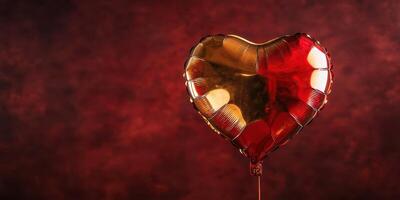 Heart-shaped balloon in vibrant colors adds a romantic touch to a festive celebration in a dimly lit setting photo