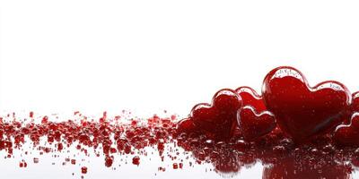 Red hearts and sparkling gems create a romantic theme for special occasions and celebrations photo