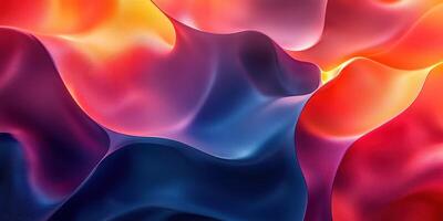 Colorful abstract waves flowing together creating a vibrant display of hues in a smooth gradient pattern photo