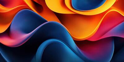 Colorful abstract waves in vibrant hues flow together in a dynamic swirling pattern photo