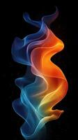 Colorful abstract design with flowing shapes and gradients creating a dynamic visual effect on a dark background photo