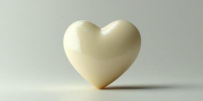 Elegant cream-colored heart shape on a minimalistic background emphasizing simplicity and love photo
